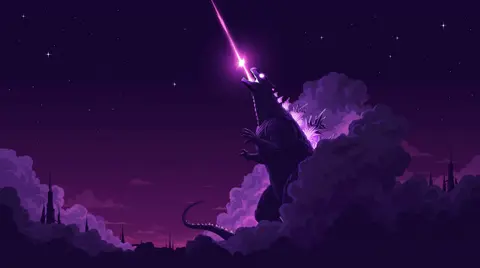 Godzilla Atomic Breath 4K Wallpaper