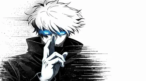 Gojo Satoru Wallpaper 4K (Minimal Blue Eyes Jujutsu Kaisen Background)