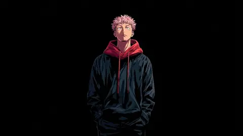 Yuji Itadori Minimalist 4K Wallpaper (Jujutsu Kaisen Ultra HD Desktop Background)