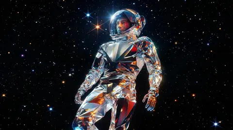 Crystal Astronaut Space 4K Wallpaper