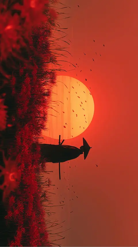 Fiery Red-Orange Sunset Wallpaper 4K