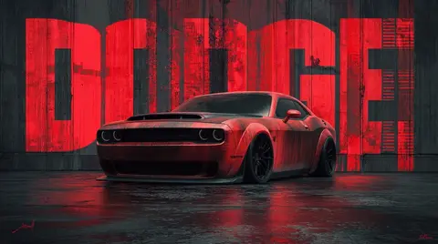 Dodge Challenger SRT Red Noir 4K Wallpaper