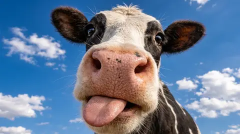 Funny Cow Close-Up 4K Wallpaper