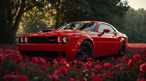 Red Dodge Challenger SRT 4K Wallpaper
