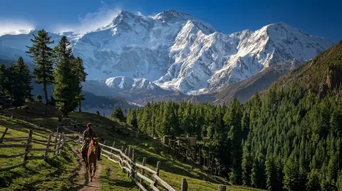 Majestic Snow Mountain Valley 4K Nature Wallpaper