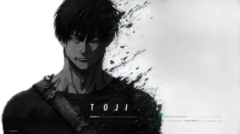 Toji Fushiguro Dark Wallpaper 4K (Minimal Black & White Anime Background)