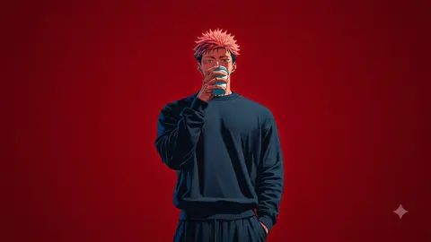 Yuji Itadori Minimal Wallpaper 4K (Red Aesthetic Jujutsu Kaisen Background)